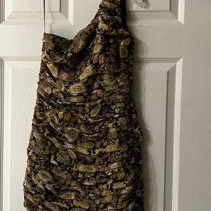 Zara Black and Yellow Floral Dress